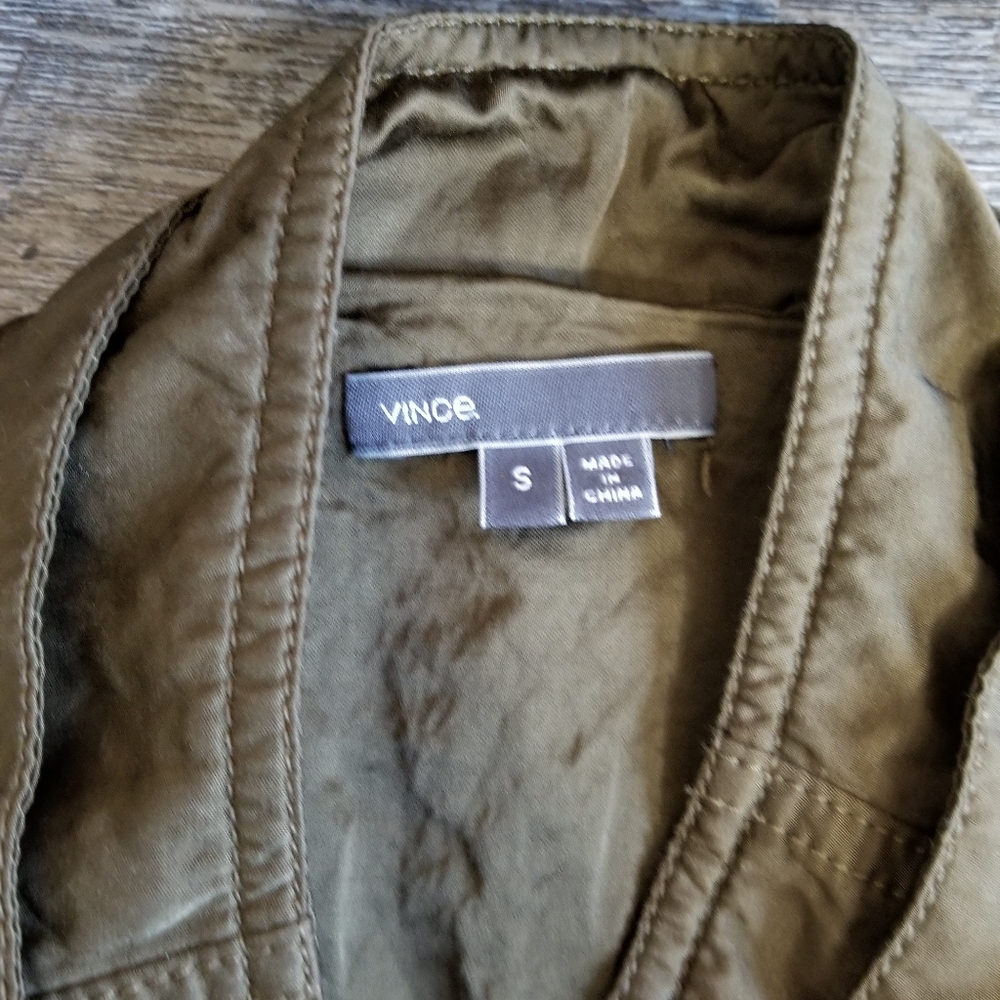 Vince Oversize Long Tunic Military Jacket Olive - Picture 6 of 8